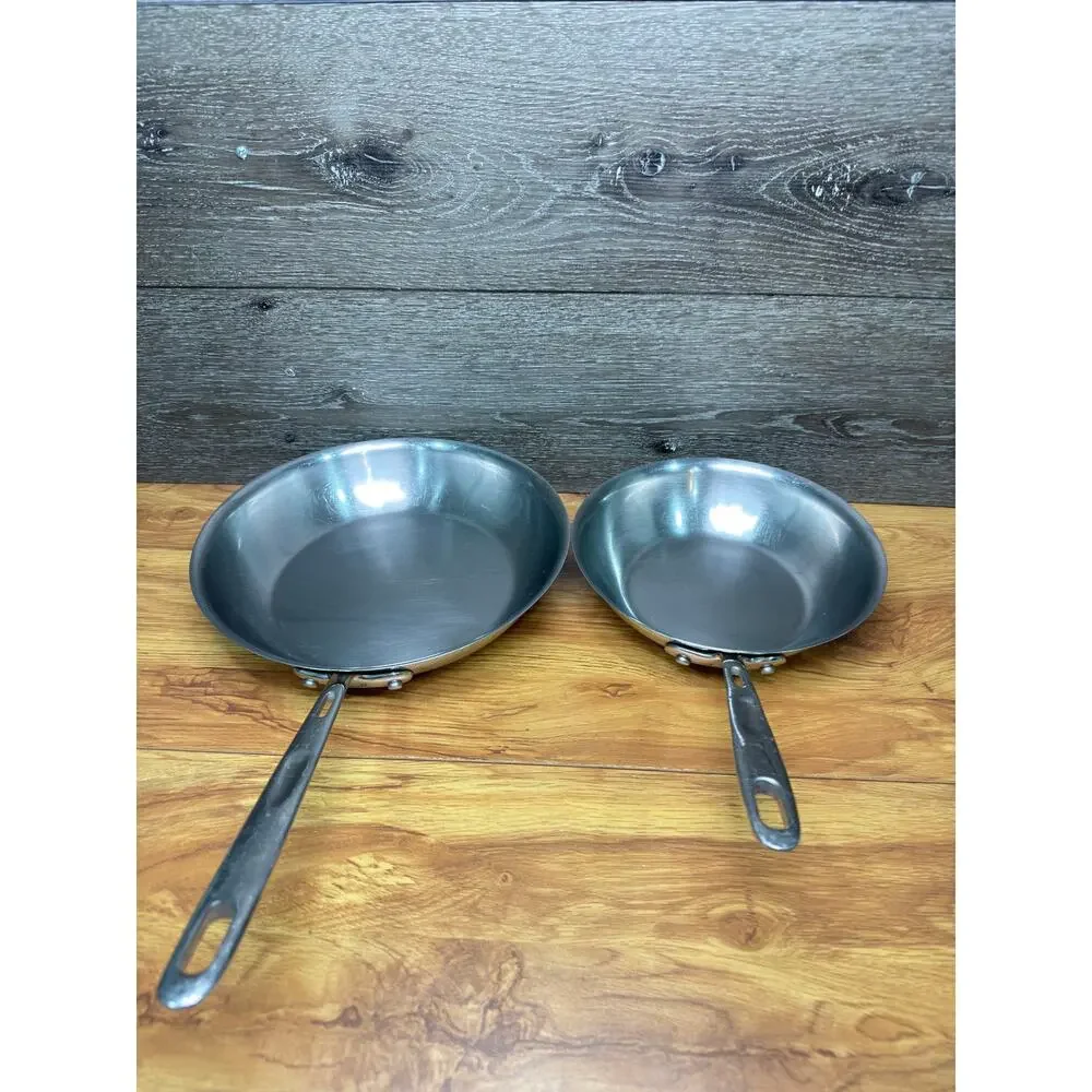 Emeril By All Clad 10 in & 8 in Copper Core Stainless Steel Fry Pan Skillet~2 Pc